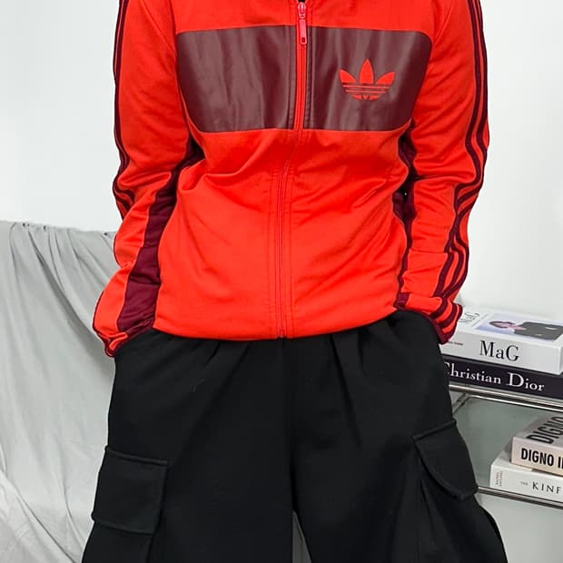 아디다스 오렌지 파이어버드 트랙탑 져지 L