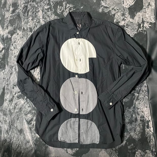 꼼데가르송 셔츠라인 패치워크 셔츠 xs