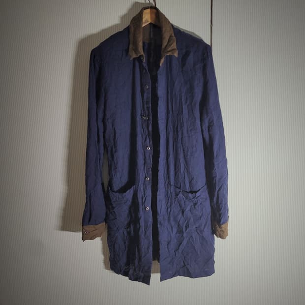 카즈유키 쿠마가이 주름가공 도킹 셔츠 자켓