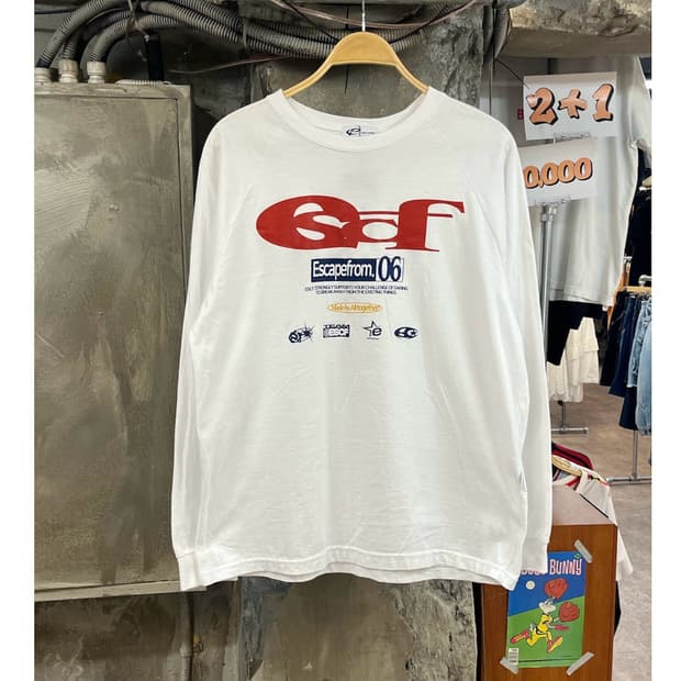 이스케이프프롬 롱슬리브리스 긴팔티 화이트 M #csz3913 