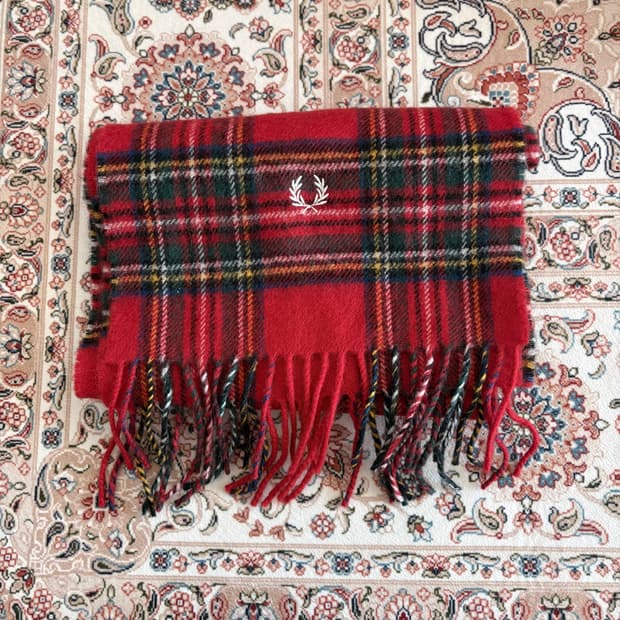 프레드페리 타탄체크 머플러