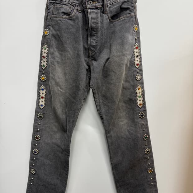 캐피탈 잼스톤 블랙 데님팬츠