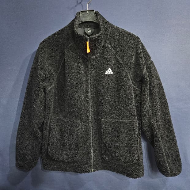 아디다스 블랙 남성 110 후리스 집업자켓 