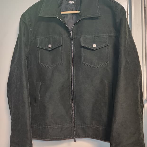 미나브 스웨이드 트러커 자켓 L 카키