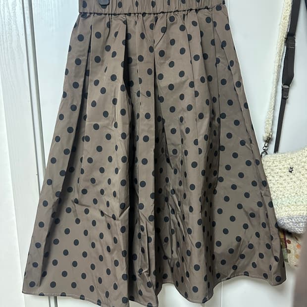 빈티지 도트 브라운 스커트