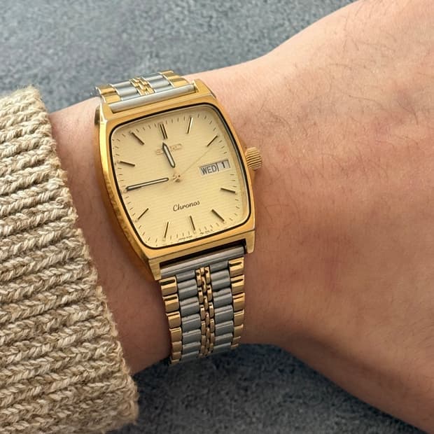 세이코 Seiko Chronos 콤비 스퀘어 쿼츠