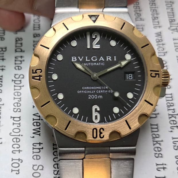 불가리 디아고노 스쿠버 SD38SG 18k 콤비 38mm 오토매틱 브레이