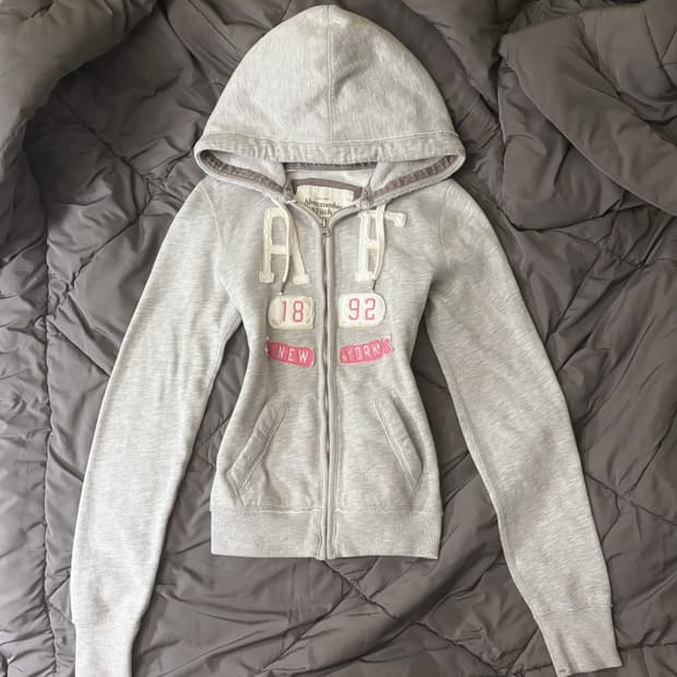 초희귀 대대장 아베크롬비 딱붙핏 후드집업 s 멜란지 그레이
