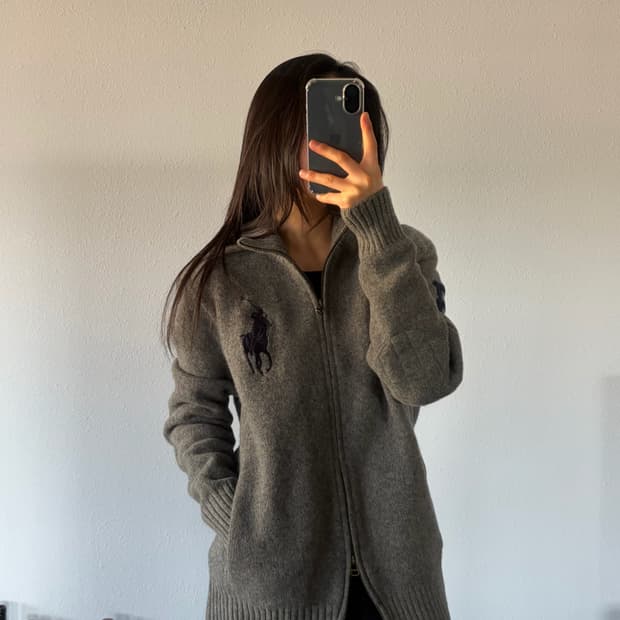 [L]폴로 랄프로렌 빅포니 투웨이 램스울 니트 집업