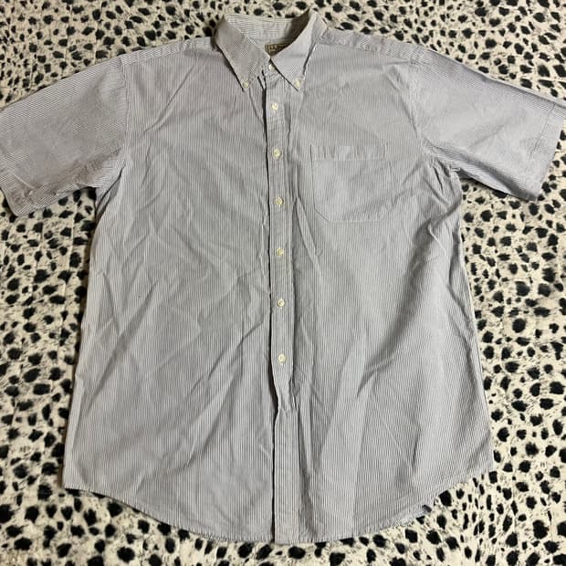 L.L.Bean 엘엘빈 원포켓 스트라이프 반팔 셔츠 L 빈티지