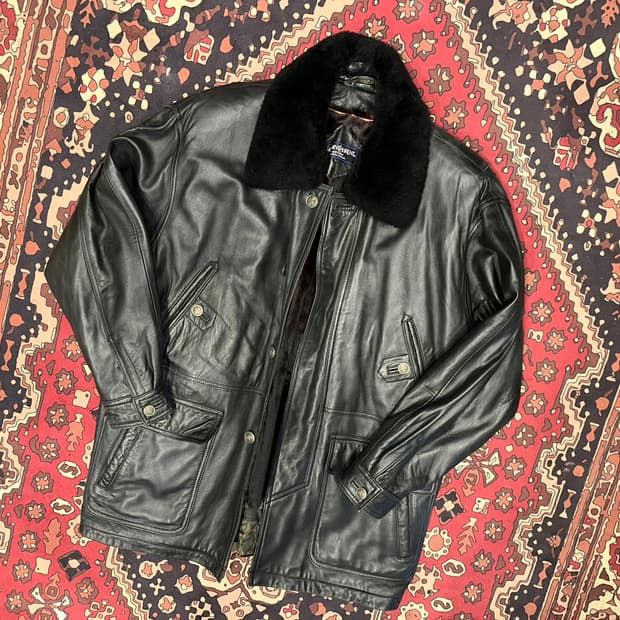 ( XL-2XL ) 입생로랑 가죽코트 가죽카코트 가죽하프 빈티지가죽