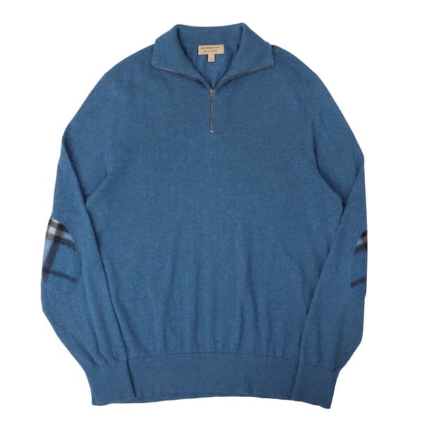 버버리 런던 신형 캐시미어 코튼 하프집업 니트 스웨터