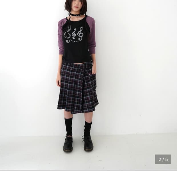 인앤양인하모니 체크스커트