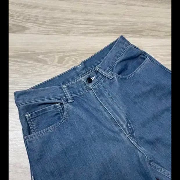 나나미카 5p 스트레이트 데님 인디고 블리치 32