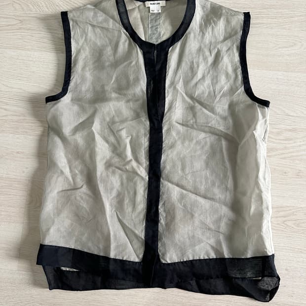 헬무트랭 (helmut lang) 시스루 슬리브리스 탑