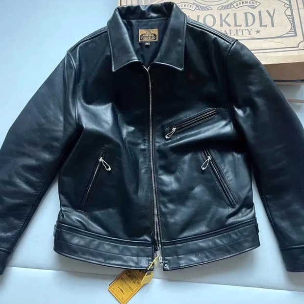 VELUOKLDLY 말가죽 홀스하이드 가죽 레더 자켓 4xl 중홀랜드