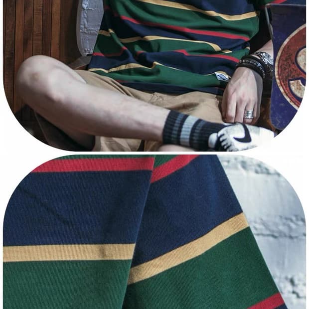 [XXL] 논스탁(NONSTOCK) 아메카지 스트라이프 반팔 티셔츠