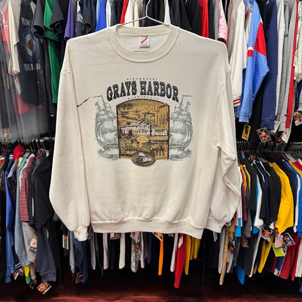 1980년대 빈티지 Washington Grays Harbor 스웻셔츠