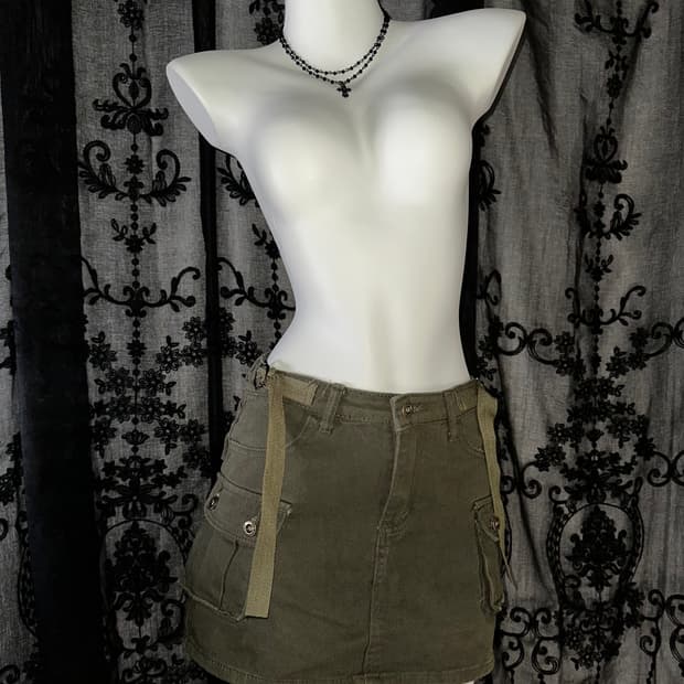 Khaki y2k skirt