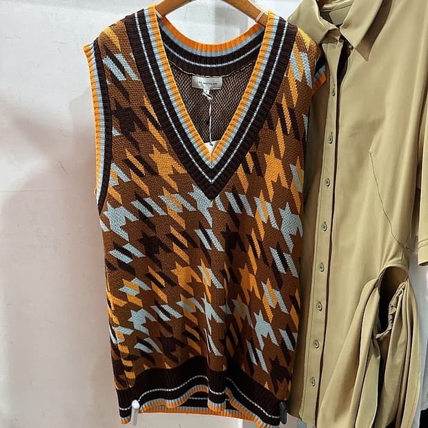 (정품/새상품) 리 매튜스 여성 V넥 오버핏 니트 베스트
