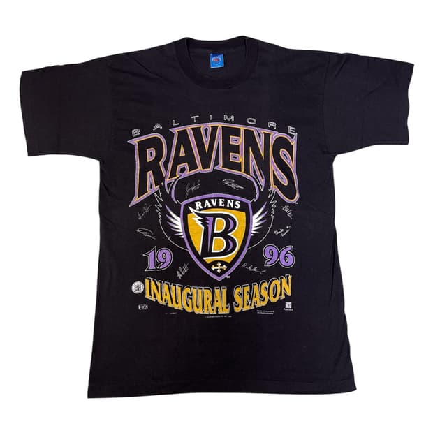 빈티지 90s NFL 볼티모어 레이븐스 티셔츠 L