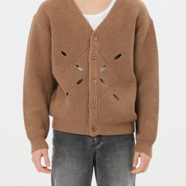 문선 브라운 가디건