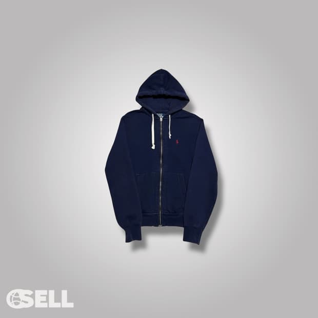 폴로 네이비 후드집업