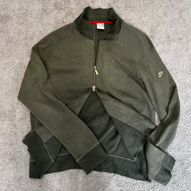 나이키 카키 와플 텍스퍼 투웨이 풀집업 자켓XL