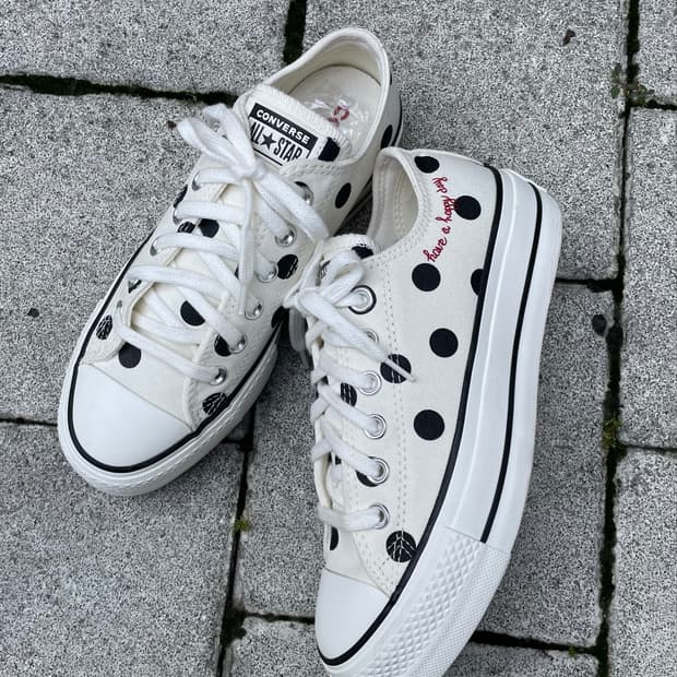 Converse 컨버스 척테일러 리프트 플랫폼 도트 땡땡이 스니커즈