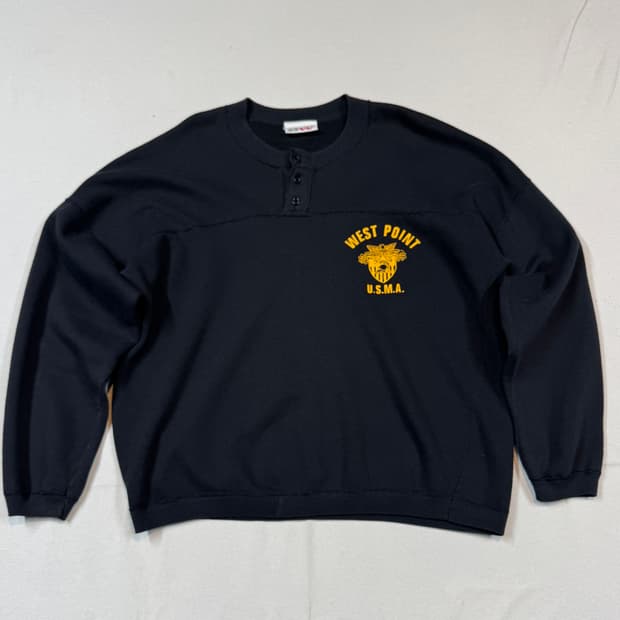 XL) 90s 바셋워커 USMA 웨스트포인트 헨리넥 스웨트셔츠