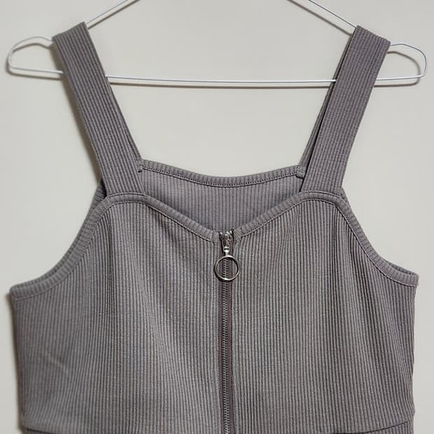 코코아색 니트 뷔스티에 앞지퍼