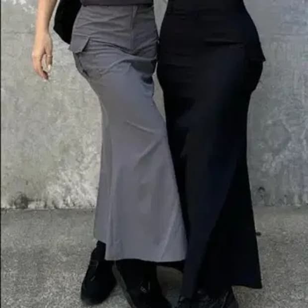 오도어 머메이드 스커트 차콜