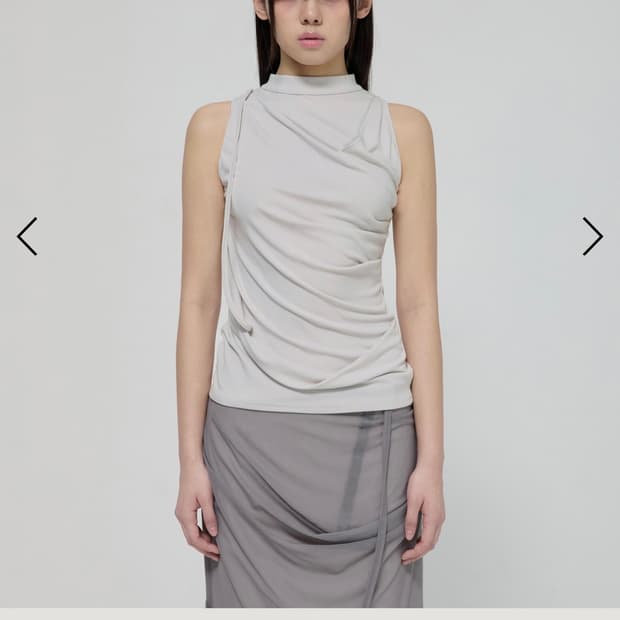  Draped Sleeveless Top (cloud white)