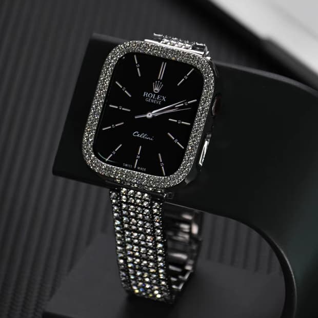 Oceanora 럭셔리 풀 다이아몬드 애플워치 밴드