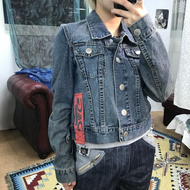 돌체앤가바나 여성 D링 데님 트러커 자켓 