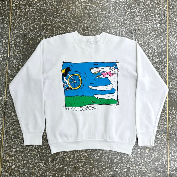 80s USA FOTL Nice Doggy… 빈티지 스웻셔츠 L
