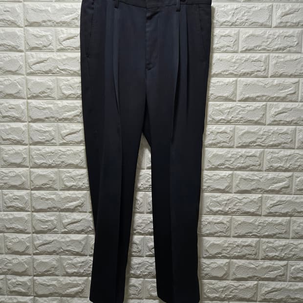 블랙앤화이트 핀턱 골프바지 슬랙스 32