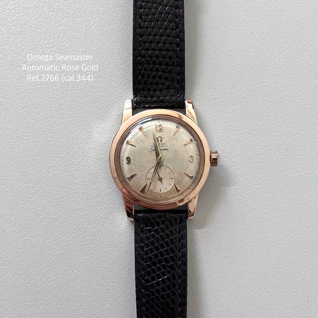 1950s Omega Seamaster Rose gold watch