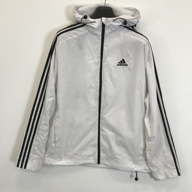 아디다스 에센셜 3S 바람막이 화이트 [L]