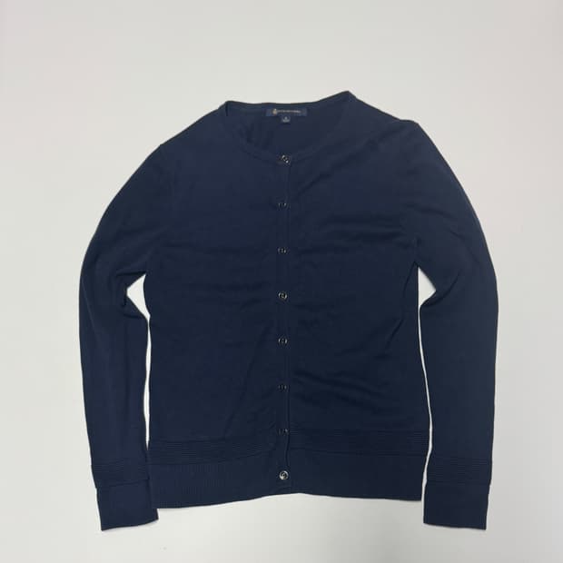 여성 정품 브룩스브라더스 코튼 미니멀 가디건 s 네이비