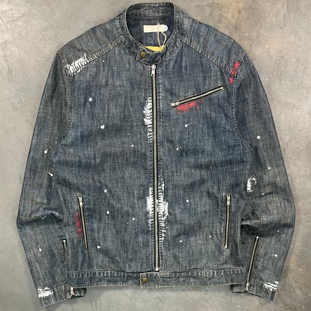 빈티지 페인티드 바이커 자켓