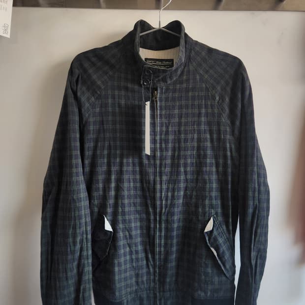 CIAOPANIC 블랙 와치 타탄 체크 헤링턴 자켓