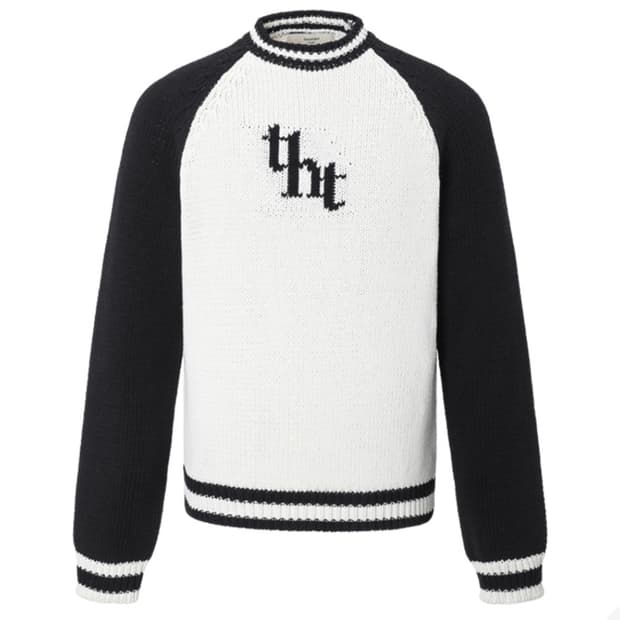 쓰리타임즈 자카드 스웨트셔츠 니트 블랙