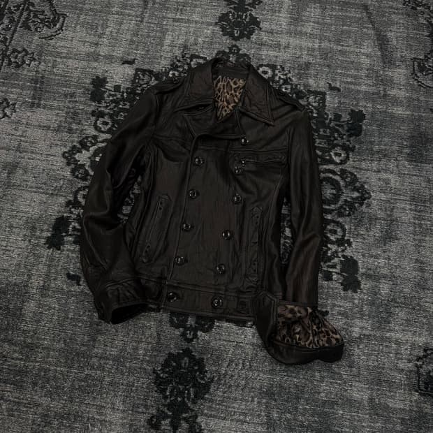 Roen 00s archive double leather jacket