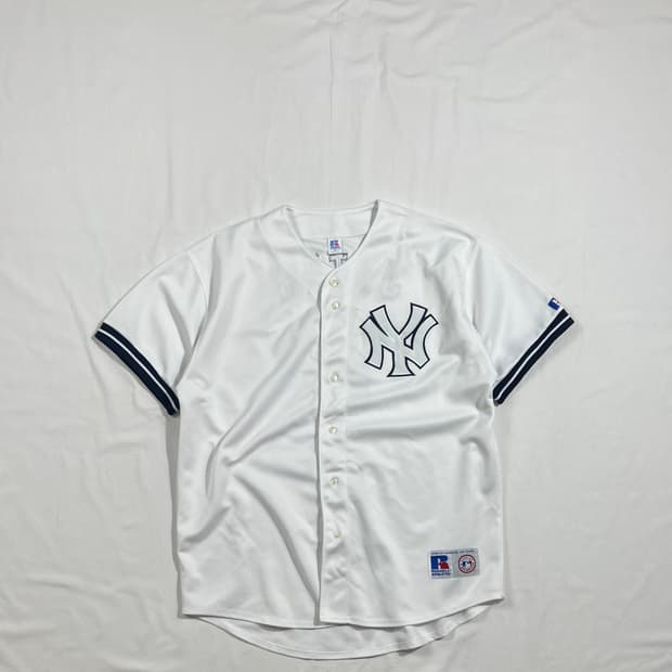 90’s 러셀애슬레틱 mlb ny양키즈 jeter 베이스볼 반팔셔츠