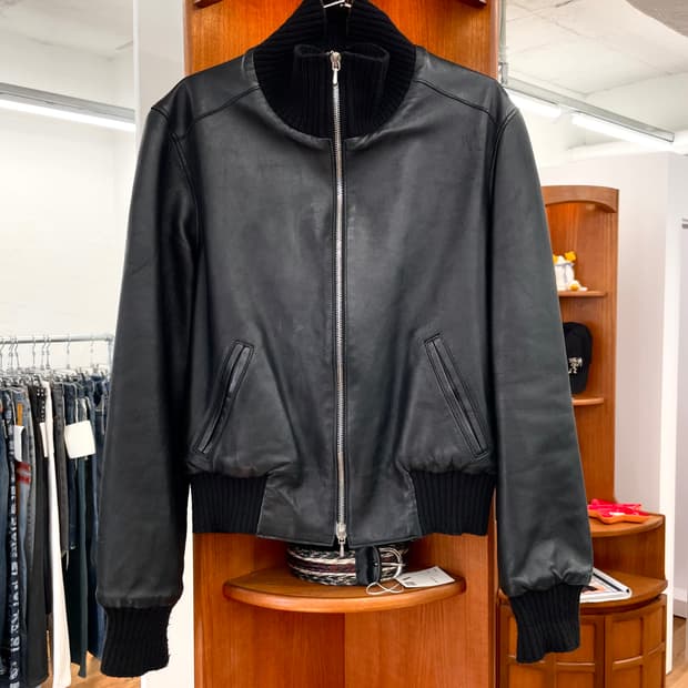 [M] riri Zip 빈티지 레더 봄버 자켓