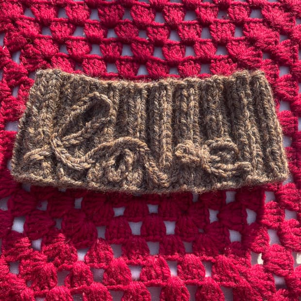 핸드메이드 니트 LOVE 헤어밴드