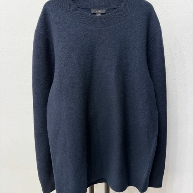 정품) COS 코스 가죽 디테일 니트 스웨터 S