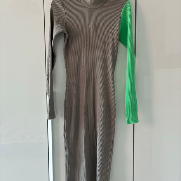 스투시 컬러블록 리브 롱 원피스 / S