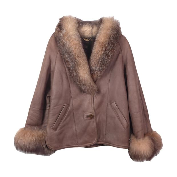 오비스 리얼 폭스 퍼 트리밍 양가죽 쉐르파 무스탕